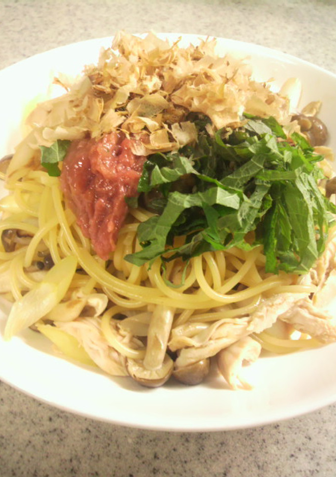 和風＊ささみの梅しそパスタ-レシピのメイン写真