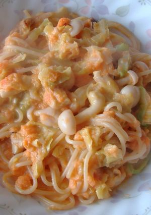 春キャベツのにんじんクリームパスタ☆-レシピのメイン写真