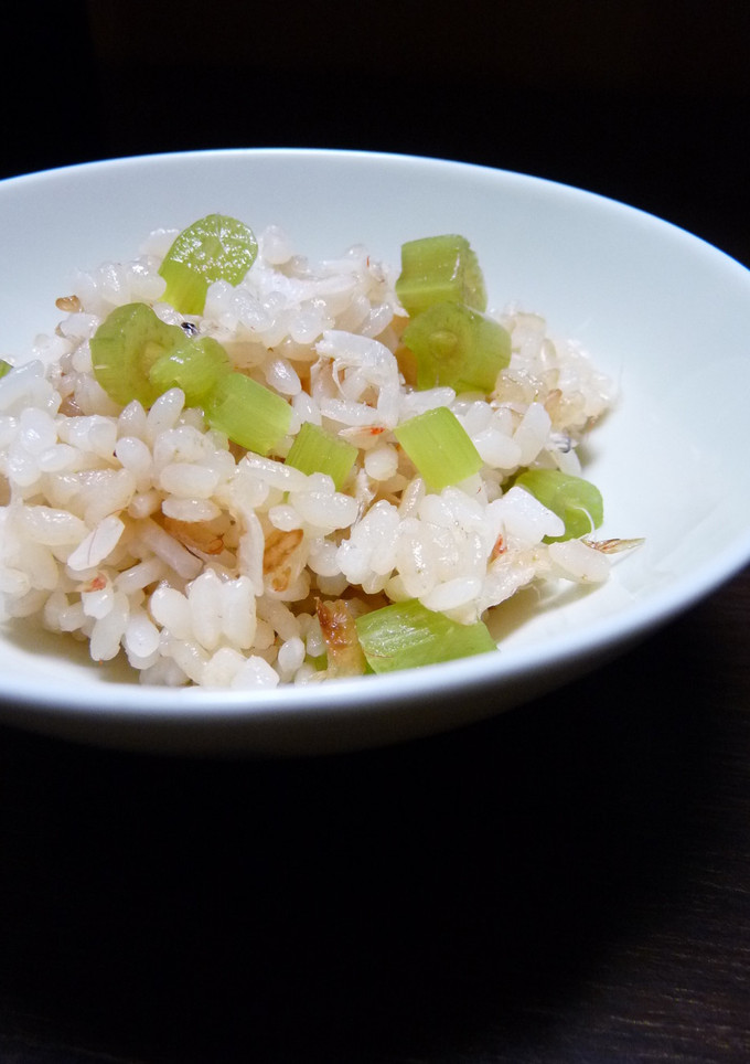 蕗（フキ）と干しエビの炊き込みご飯-レシピのメイン写真