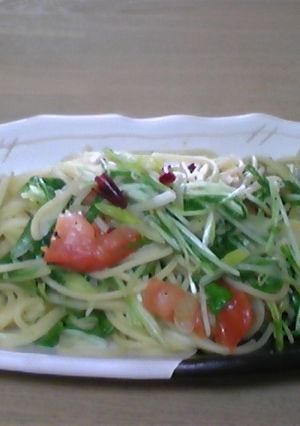 長ネギと水菜のぺペロンチーノ-レシピのメイン写真