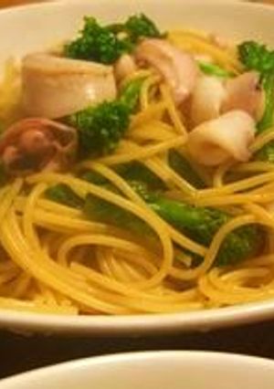 菜の花とイカのペペロンチーノ-レシピのメイン写真
