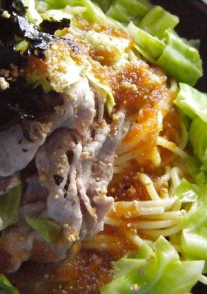 【レンジだけ】豚とキャベツのおろしパスタ-レシピのメイン写真