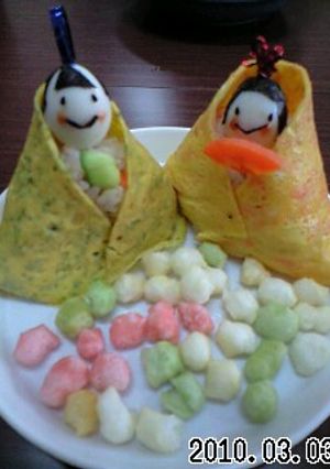 チラシ寿司でお雛様-レシピのメイン写真
