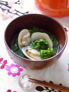 ひな祭りの定番♪菜の花とはまぐりの潮汁-レシピのメイン写真