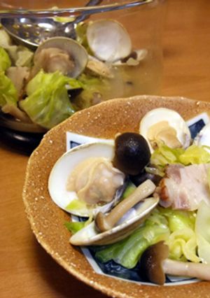 電子レンジではまぐりとキャベツの酒蒸し-レシピのメイン写真