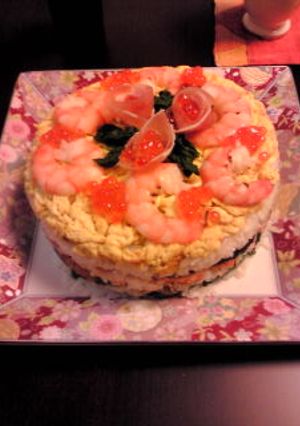 お寿司ケーキ♪で華やかに-レシピのメイン写真