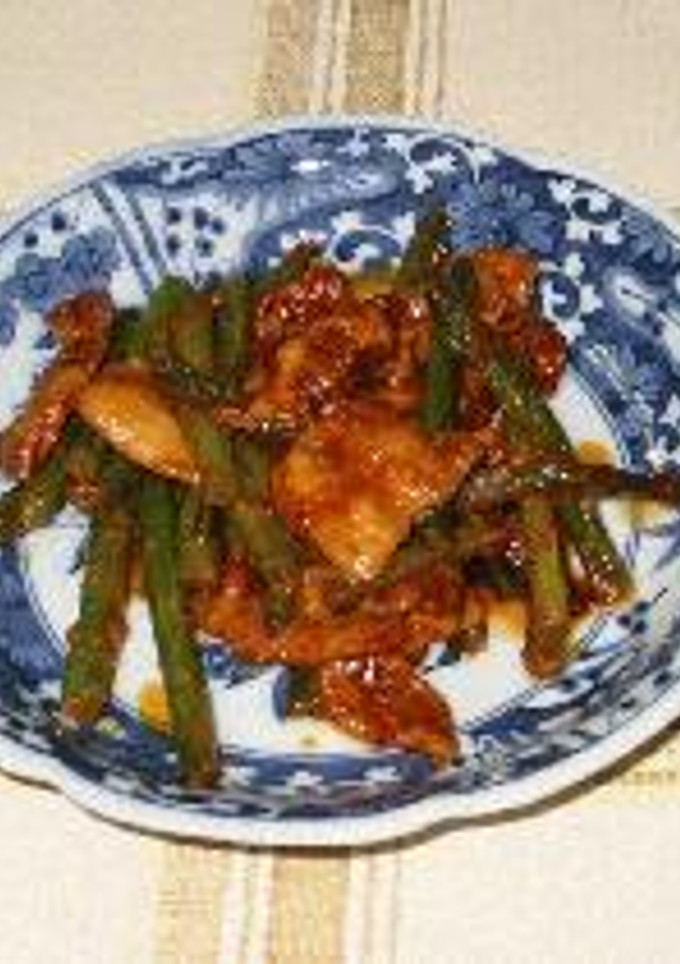 豚肉とニンニクの芽の甘辛炒め-レシピのメイン写真