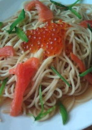 簡単！いくら＆サーモン和風パスタ-レシピのメイン写真