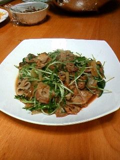楽々副菜☆豚肉と水菜のあっさり炒め-レシピのメイン写真