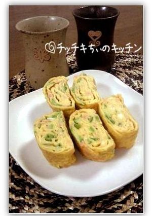 お弁当に✿鮭とアスパラの淡色卵焼き-レシピのメイン写真