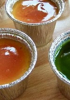豆腐・梅ソース＆抹茶ソースのプリン-レシピのメイン写真