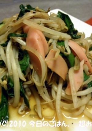 もやし・ニラ・魚肉ソーセージの中華炒め-レシピのメイン写真