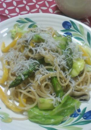 シラスとたっぷり野菜の柚子胡椒パスタ-レシピのメイン写真