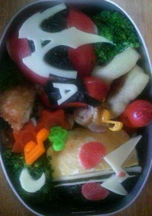 キャラ弁☆仮面ライダーＷとアクセル-レシピのメイン写真