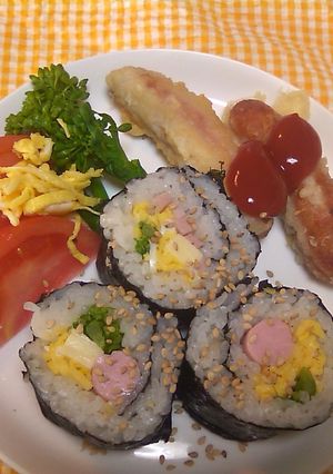 菜の花DEきんば弁当♪恵方巻きもきんば♪-レシピのメイン写真