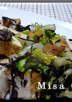 白菜と厚揚げのガーリック醤油和え-レシピのメイン写真