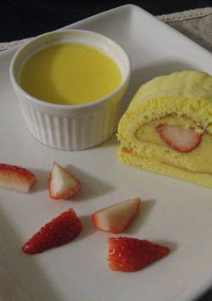 ノンオイル♪　カスタードロールケーキ-レシピのメイン写真