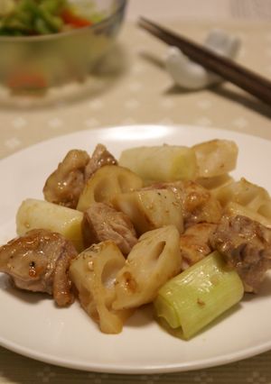 鶏と蓮根のソテー☆胡麻マヨネー酢-レシピのメイン写真
