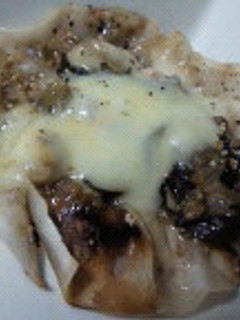 たらこと広島菜の餃子皮ピザ-レシピのメイン写真