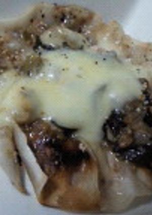 たらこと広島菜の餃子皮ピザ-レシピのメイン写真