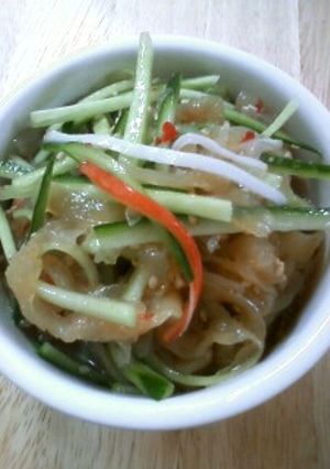 ｺﾘｺﾘの食感☆くらげの酢の物-レシピのメイン写真