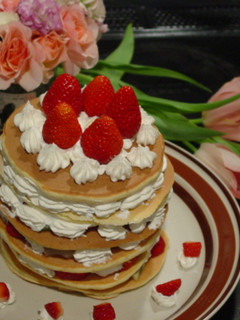イチゴのホットケーキ♡ケーキ♡-レシピのメイン写真