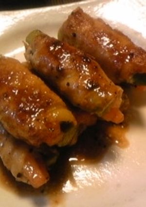 焼き肉のタレで簡単！豚肉の野菜巻き☆-レシピのメイン写真