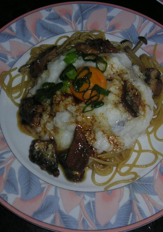 鰯蒲焼缶のとろろパスタ-レシピのメイン写真