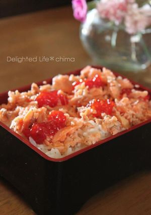 鮭の親子丼弁当-レシピのメイン写真