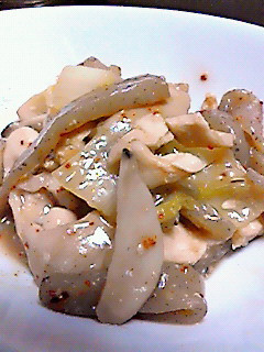 ノンオイル♪鶏胸肉と蒟蒻きのこ甘味噌炒め-レシピのメイン写真