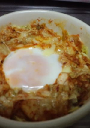 半熟巣ごもりたまご☆キムチーズ味-レシピのメイン写真