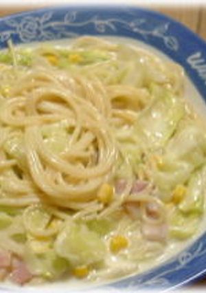 ベーコンとキャベツのクリームパスタ-レシピのメイン写真