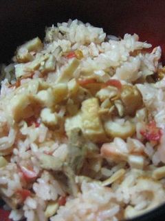 桜えびとエリンギの春色炊き込みご飯-レシピのメイン写真