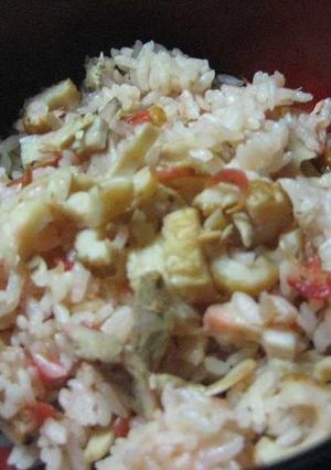 桜えびとエリンギの春色炊き込みご飯-レシピのメイン写真