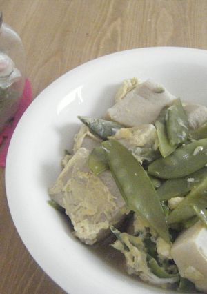 母の味♪高野豆腐と絹さやの卵とじ❤-レシピのメイン写真