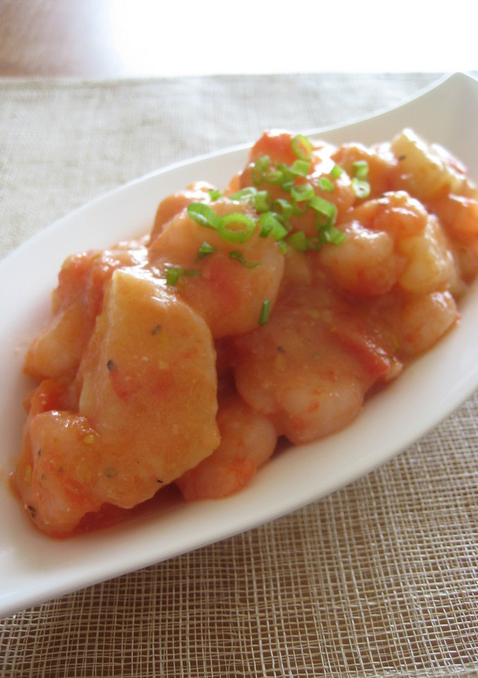 海老と長芋の和風トマト煮-レシピのメイン写真