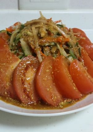大葉入り大根とトマトのコチュジャンサラダ-レシピのメイン写真