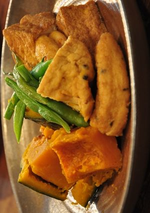 かぼちゃとがんも(厚揚げ)の煮物-レシピのメイン写真