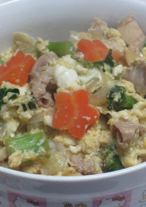 お家にあるもので☆春野菜の彩り親子丼☆-レシピのメイン写真