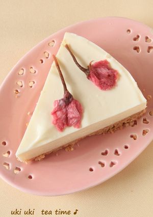 お花見✿簡単！桜ふぶきレアチーズケーキ✿-レシピのメイン写真