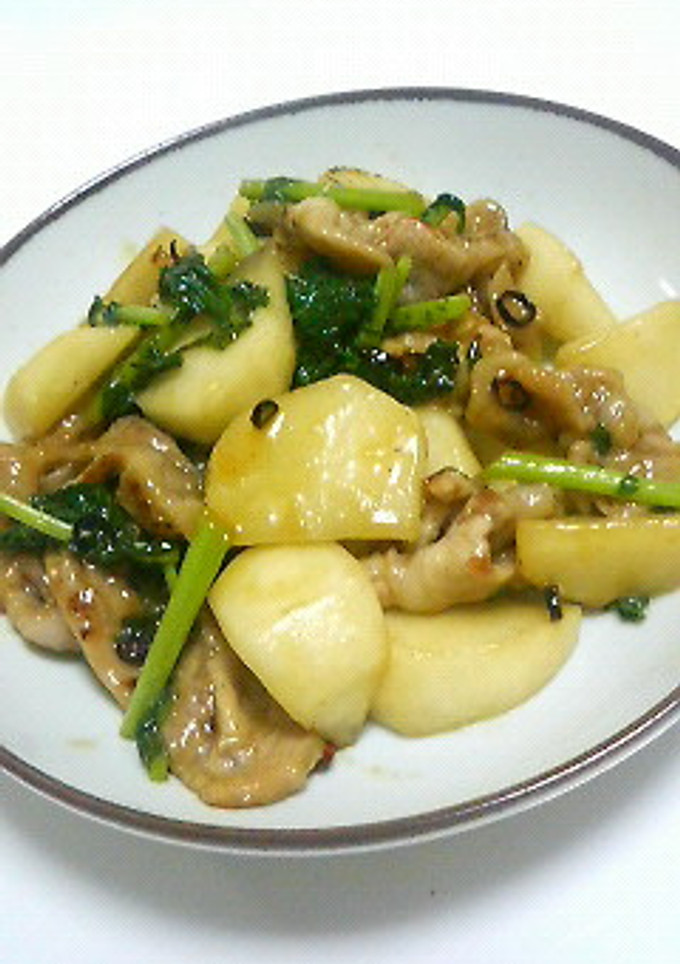 カブと豚肉のこっくり炒め-レシピのメイン写真