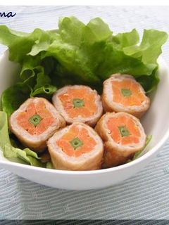 お弁当に!かわいいお花の肉巻き♪-レシピのメイン写真