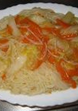 残り物素麺で野菜炒め-レシピのメイン写真
