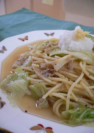 ツナとレタスのおろしパスタ✿生姜も添えて-レシピのメイン写真