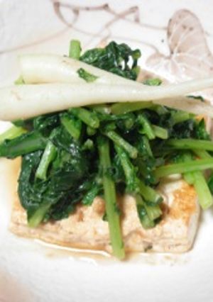 豆腐ステーキ　大根葉のソース-レシピのメイン写真