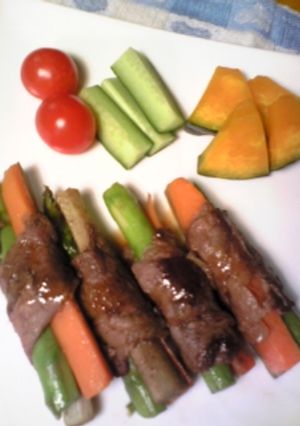 彩り野菜の牛肉巻き-レシピのメイン写真