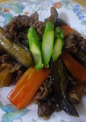 茄子と牛肉の甘辛炒め-レシピのメイン写真