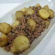 新じゃがとひき肉の甘辛煮