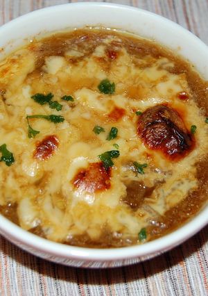 レンジで時間短縮　オニオングラタンスープ-レシピのメイン写真