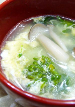 菜の花とチンゲン菜とキノコのスープ♪-レシピのメイン写真